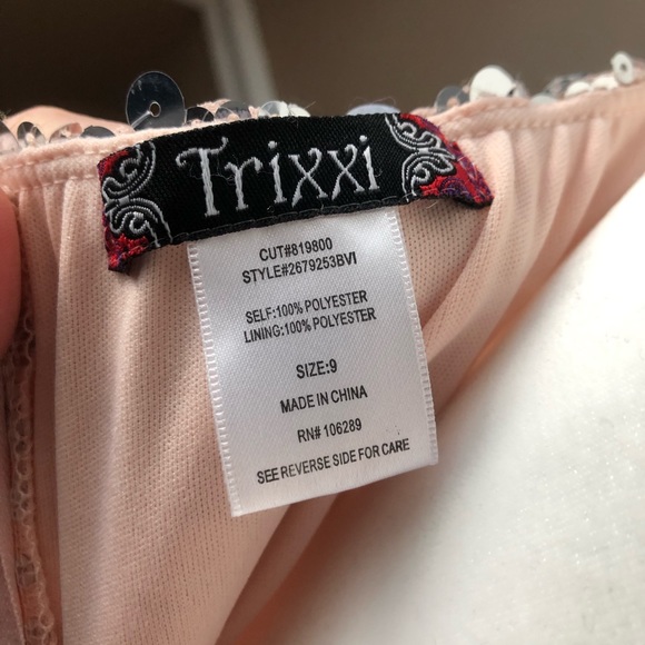 Strapless Light Pink Sequin Dress - Picture 5 of 5